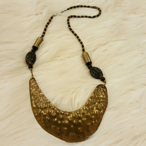 BOHO‎ HAMMERED BRASS VTG NECKLACE